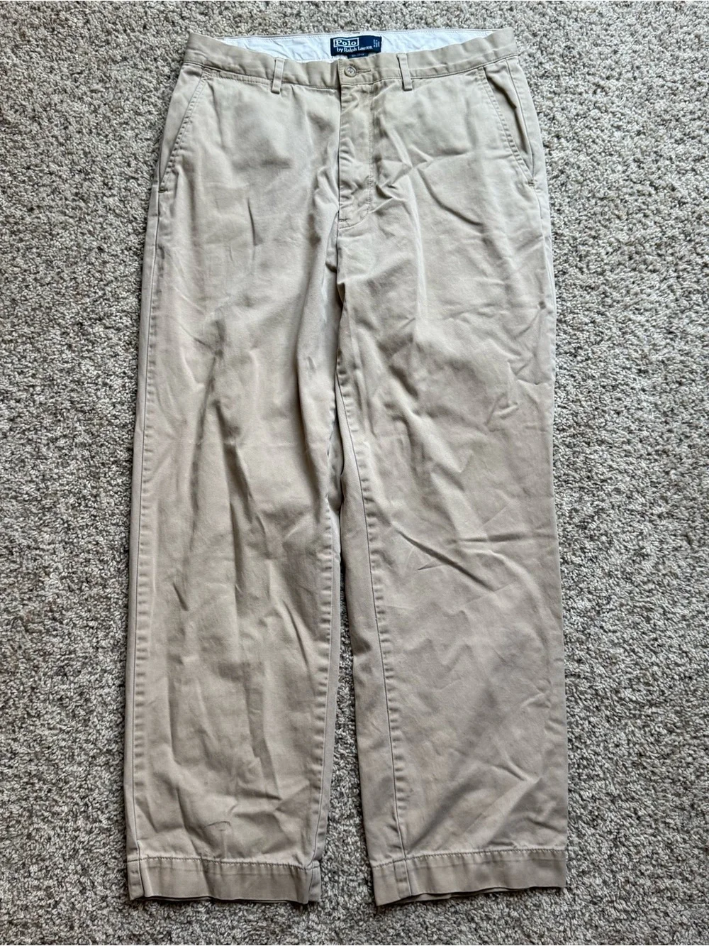 Polo Ralph Lauren Khaki Chino Pants Men’s 32x28 Classic Straight 100% Cotton